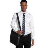 TUDORS Slim Fit Uzun Kollu%100 Koton Saten Premium Gömlek, M, DR220028-01, Beyaz, Erkek