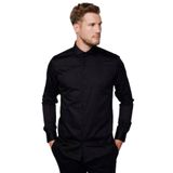 TUDORS Slim Fit Uzun Kollu%100 Koton Saten Premium Gömlek, M, DR220028-093, Siyah, Erkek