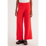 TUDORS Standart Fit Geniş Paça Double Pantolon, L, PN250020, Kırmızı, Kadın