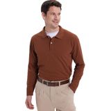 TUDORS Standart Fit Polo Yaka T-shirt Uzun Kollu Pamuklu, XL, TS250002, Kahverengi, Erkek