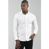 Tudors Süper Slim Fit Uzun Kollu Pamuklu Likralı Erkek Beyaz Gömlek
