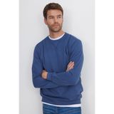 TUDORS Sweatshirt Relax Fit Bisiklet Yaka İndigo, S, SW230001-01, İndigo, erkek