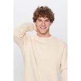 TUDORS Sweatshirt Relax Fit Pamuklu İçi Polarlı Bisiklet Yaka, M, SW220005, Bej, erkek