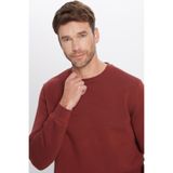 TUDORS Sweatshirt Relax Fit Pamuklu Polarlı Bisiklet Yaka, L, SW220005, Kahverengi, erkek