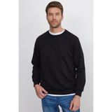 TUDORS Sweatshirt Relax Fit Rahat Kesim%100 Pamuk Basic Bisiklet Yaka, XL, SW230001-01, Siyah, erkek