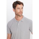 Tudors TS240019-SYR Erkek Slim Fit Dar Kesim Pamuklu Yumuşak Dokulu Serin Tutan Kumaş Düz Pike Gri Polo Yaka T-Shirt