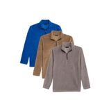 TUDORS Unisex 3'lü Paket Polar Sweatshirt Standart Fit, M, SW250039, Gri-Haki-Saks Mavi, üniseks-yetişkin