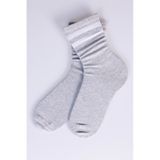 Tudors Unisex Çizgili Kolej Tenis Çorabı-27765 - Erkek Gri