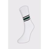 Tudors Unisex Çizgili Kolej Tenis Çorabı, 40-45 Beden, Beyaz