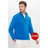 TUDORS Unisex Dik Yaka Polar Sweatshirt, L, SW230004, Saks Mavi, Erkek