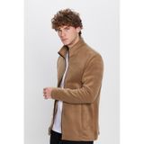 Tudors Unisex Haki Anti-pilling Tüylenme Yapmayan Standart Fit Tam Fermuarlı Soğuk Geçirmez Polar Hırka-32475 Haki