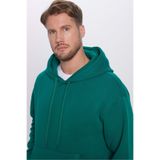 TUDORS Unisex Kapüşonlu Sweatshirt Oversize Geniş Kesim İçi Polarlı, M, SW240001-APG, Yeşil, üniseks-yetişkin