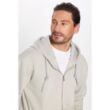 TUDORS Unisex Kapüşonlu Sweatshirt Relax Fit Pamuklu İçi Polarlı Çift Cepli Fermuarlı, L, SW240013, Taş, üniseks-yetişkin