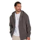TUDORS Unisex Kapüşonlu Sweatshirt Relax Fit Pamuklu İçi Polarlı Çift Cepli Fermuarlı, M, SW240013, Gri, üniseks-yetişkin