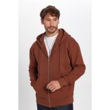 TUDORS Unisex Kapüşonlu Sweatshirt Relax Fit Pamuklu İçi Polarlı Çift Cepli Tam Fermuarlı, XL, SW240013, Kahverengi, üniseks-yetişkin