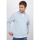 TUDORS Unisex Kapüşonlu Sweatshirt Relax Fit Pamuklu İçi Polarlı Yarım Fermuarlı, XXL, SW250001, Mavi, üniseks-yetişkin