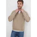 TUDORS Unisex Kapüşonlu Yarım Fermuarlı Relax Fit Sweatshirt, L, SW250001, Gri1, üniseks-yetişkin