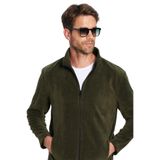 TUDORS Unisex Koyu Haki Polar Hırka, L, SW250003, Koyu Haki, Erkek