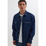 TUDORS Unisex Oversize Denim Ceket, S, OS220021-652, Lacivert, Erkek