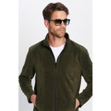 TUDORS Unisex Polar Hırka Koyu Haki 2XL, XXL, SW250003, Koyu Haki, Erkek
