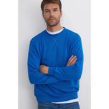 Tudors Unisex Relax Fit Rahat Kesim %100 Pamuk 3 İplik Basic Saks Mavi Bisiklet Yaka Sweatshirt - 2XL