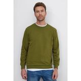 Tudors Unisex Relax Fit Rahat Kesim %100 Pamuk 3 İplik Basic Yeşil Bisiklet Yaka Sweatshirt - XL