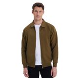 Tudors Unisex Relax Fit Rahat Kesim Pamuklu İç Polarlı Fermuarlı Polo Yaka Cepli Sweatshirt Hırka,Yeşil Xl