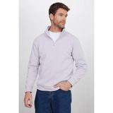 Tudors Unisex Relax Fit Rahat Kesim Pamuklu Içi Polarlı Yarım Fermuarlı Lila Dik Yaka Sweatshirt - XL