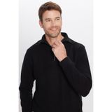 TUDORS Unisex Relax Fit Yarım Fermuarlı Dik Yaka Sweatshirt, S, SW240006-84, Siyah, üniseks-yetişkin