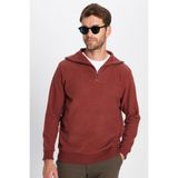 TUDORS Unisex Relax Fit Yarım Fermuarlı Sweatshirt, L, SW240006-84, Kiremit, üniseks-yetişkin