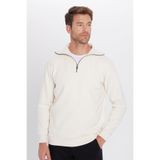 TUDORS Unisex Relax Fit Yarım Fermuarlı Sweatshirt, M, SW240006-84, Ekru, üniseks-yetişkin