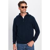 TUDORS Unisex Relax Fit Yarım Fermuarlı Sweatshirt, M, SW240006-84, İndigo, üniseks-yetişkin