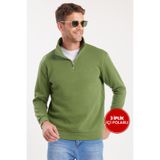 TUDORS Yarım Fermuarlı İçi Polarlı Sweatshirt, XS, SW240002, Yeşil2, erkek