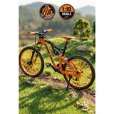 Tuengi Store 1:10 Ölçek Metal Gövdeli Gerçekçi Süspansiyonlu Downhill Dağ Bisikleti - Hareketli Pedal ve Tekerlek - Çok Renkli