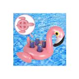 TUENGİ STORE Dev Boy Flamingo Figürlü 4'lü Şişme Bardak Tutucu Havuz Partisi Şişme Bardaklık 55 Cm