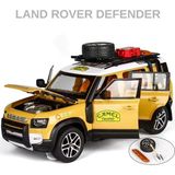 Tuengi Store Metal Işıklı Sesli 1:24 Büyük Boy Land Rover Defender Camel Trophy Koleksiyon Diecast Model Araba - Sarı