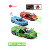 TUENGİ STORE Oyuncak Işıklı Sesli Çek Bırak Kapıları Açılır Metal Araba Die Cast Corvette Model Araba 12 Cm