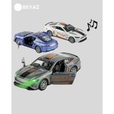 Tuengi Store Oyuncak Işıklı Sesli Çek Bırak Kapıları Açılır Metal Araba Die Cast Mustang Model Araba 12 cm - Beyaz