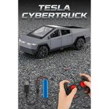 Tuengi Store Tesla Cybertruck Uzaktan Kumandalı Şarjlı Oyuncak Araba 1:14 Ölçek Full Fonksiyonlu Işıklı Off-Road - Beyaz - Gri