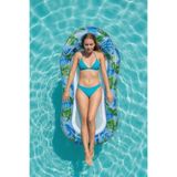 TUENGİ STORE Tropikal Desenli Fileli Deniz Yatağı - Havuz Hamağı - 155x83 cm Şişme Deniz Yatağı