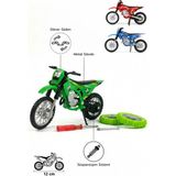 Tuengi Store Yedek Lastikli Tornavidalı Model Motosiklet Cross Motor Motocross 1:18 Metal Oyuncak Motosiklet - Çok Renkli