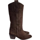 Tufan Shoes Kadın Kahve Süet Western Çizme 5,5 cm Topuk Tipi ile Şık Tasarım