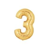 TÜFEKÇİOĞLU Gold Rakam 3 Folyo Balon 40 Inç 100 Cm