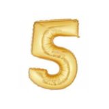 TÜFEKÇİOĞLU Gold Rakam 5 Folyo Balon 40 Inç 100 Cm