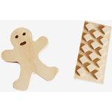 Tufetto Ahşap Baskı Kalıbı 2'li Gingerbread Men Set - 2'Lİ