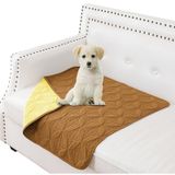 Tuffeel Su Geçirmez Köpek Yatağı Örtüsü Evcil Hayvan Battaniyesi Mobilya Yatak Kanepe Kanepe için Ters Çevrilebilir (Zerdeçal + Açık Kahverengi, 76 x 76 cm)