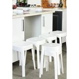 Tuffex 6 Adet Exclusive Kalite Ultra Dayanıklı Modern Tasarım Kırılmaz Tabure - Latte - Beyaz