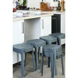 Tuffex 6 Adet Exclusive Kalite Ultra Dayanıklı Modern Tasarım Kırılmaz Tabure - Latte - Gri