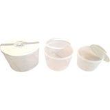 Tuffex Large 3lü Set Polo Tapper Yuvarlak Saklama Kabı - Beyaz