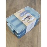 Tuffex Luno Kaliteli 600ML Lunch Box Yeni Koleksiyon 2 Katlı Yemek Kutusu Çatal Kaşık Dahil Sefer Tası - Mavi